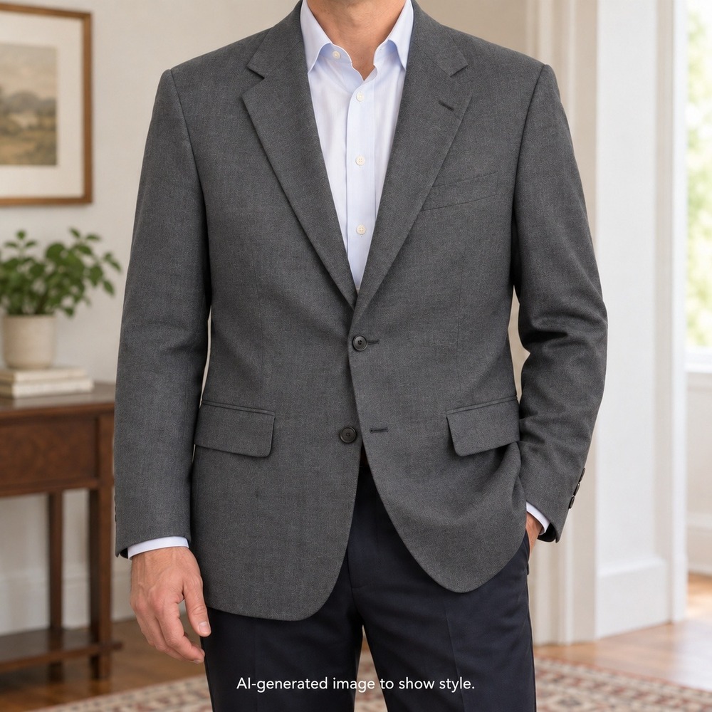 BROOKS BROTHERS BROOKSEASE Blazer Jacket Size 38R Gray 100% Wool MADE IN USA